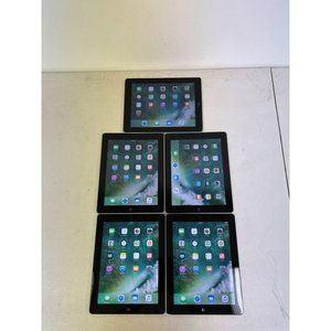 LOT OF 5 IPAD 4 A1458 16GB Wi-Fi 9.7in iOS 10.3.3 MD510LL/A Black